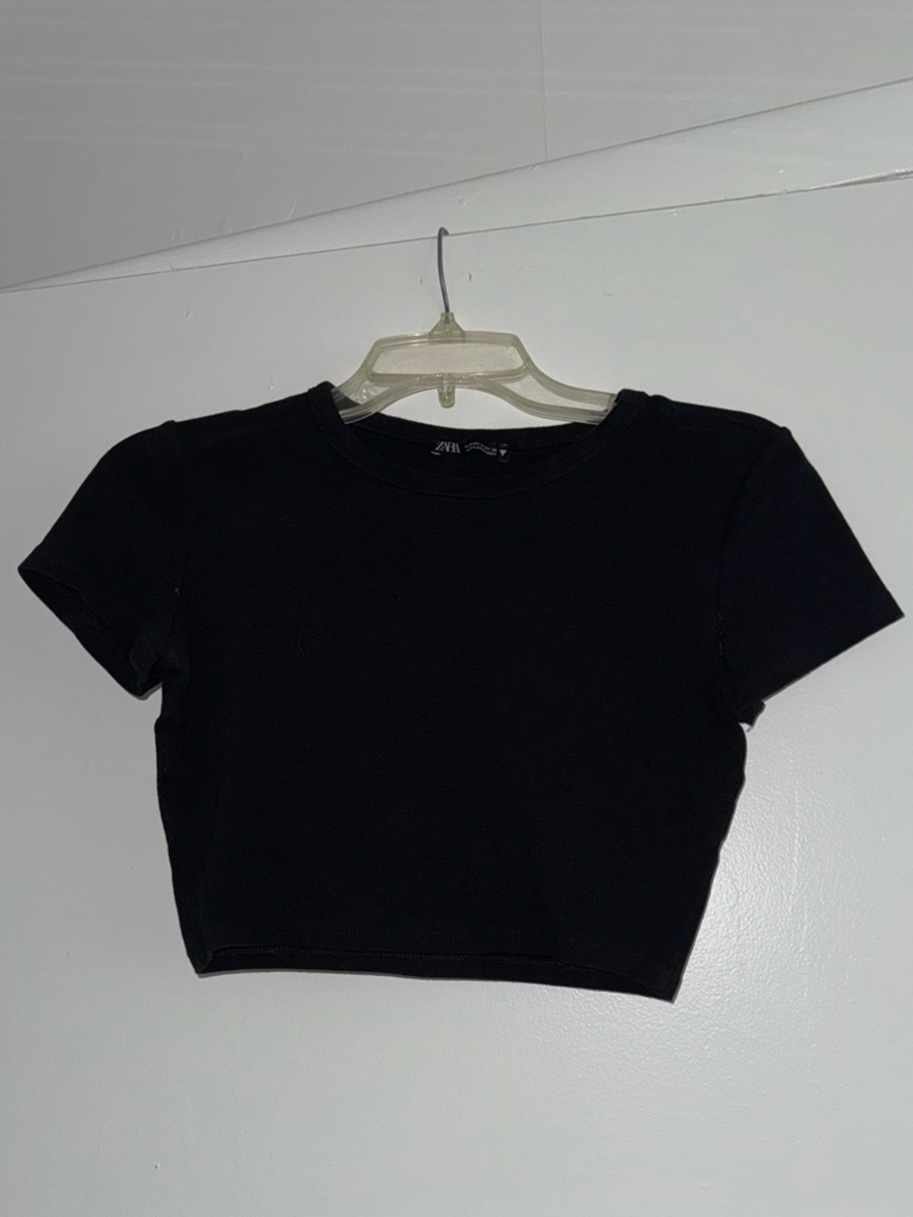 Zara Black Short Sleeve Crop Top